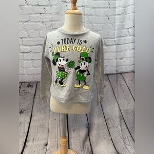 Minnie/Mickey Mouse Today Is Pure Gold St. Patrick’s Themed Kids Tee Sz XS NWT